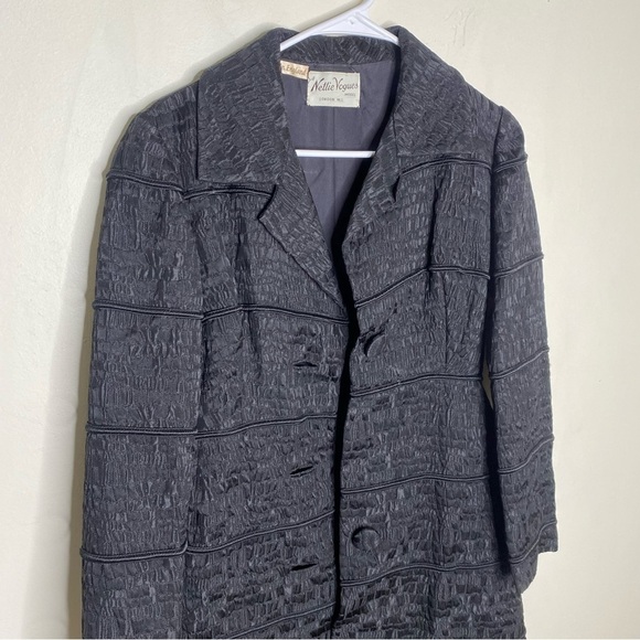 Nettie Vogues Nettie Rosenstein Vtg 60s Black Jacket Made in England Size XS-S - Picture 5 of 12